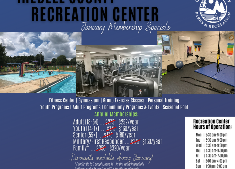 Free Month with Annual Membership at Iredell County Recreation Center