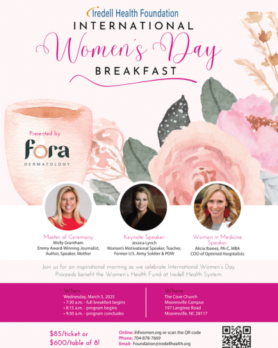 Iredell Health Foundation Announces Third Annual International Women’s Day Breakfast