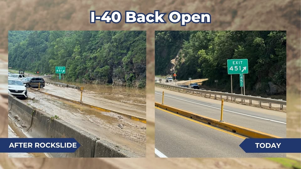 I-40 Reopens Near TN/NC Border After Flooding and Landslides