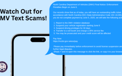 State Officials Warn of Text Message Scam Targeting NCDMV Customers