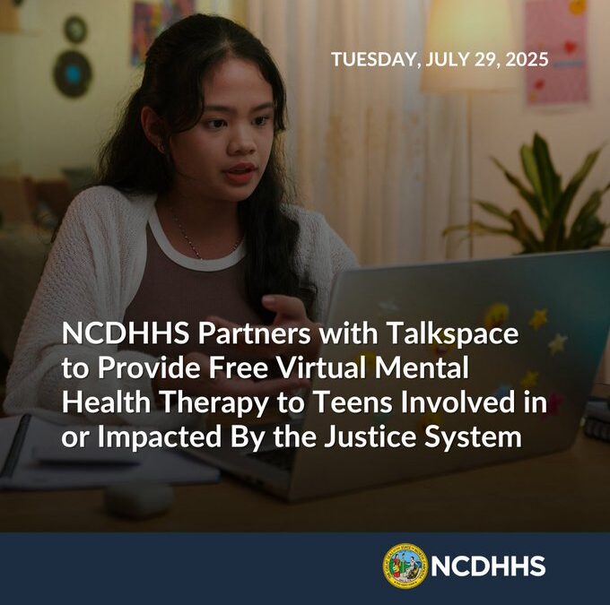 NCDHHS, Talkspace Offer Free Therapy for Justice-Involved Teens