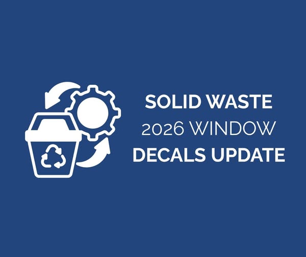 Solid Waste Decal Distribution Delayed; 2025 Stickers Still Valid