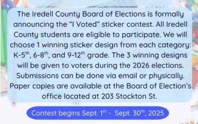 Iredell County Opens “I Voted” Sticker Contest for Students