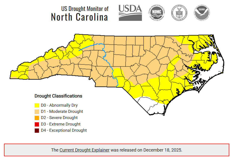 City of Statesville Enters Stage D1 Moderate Drought Condition